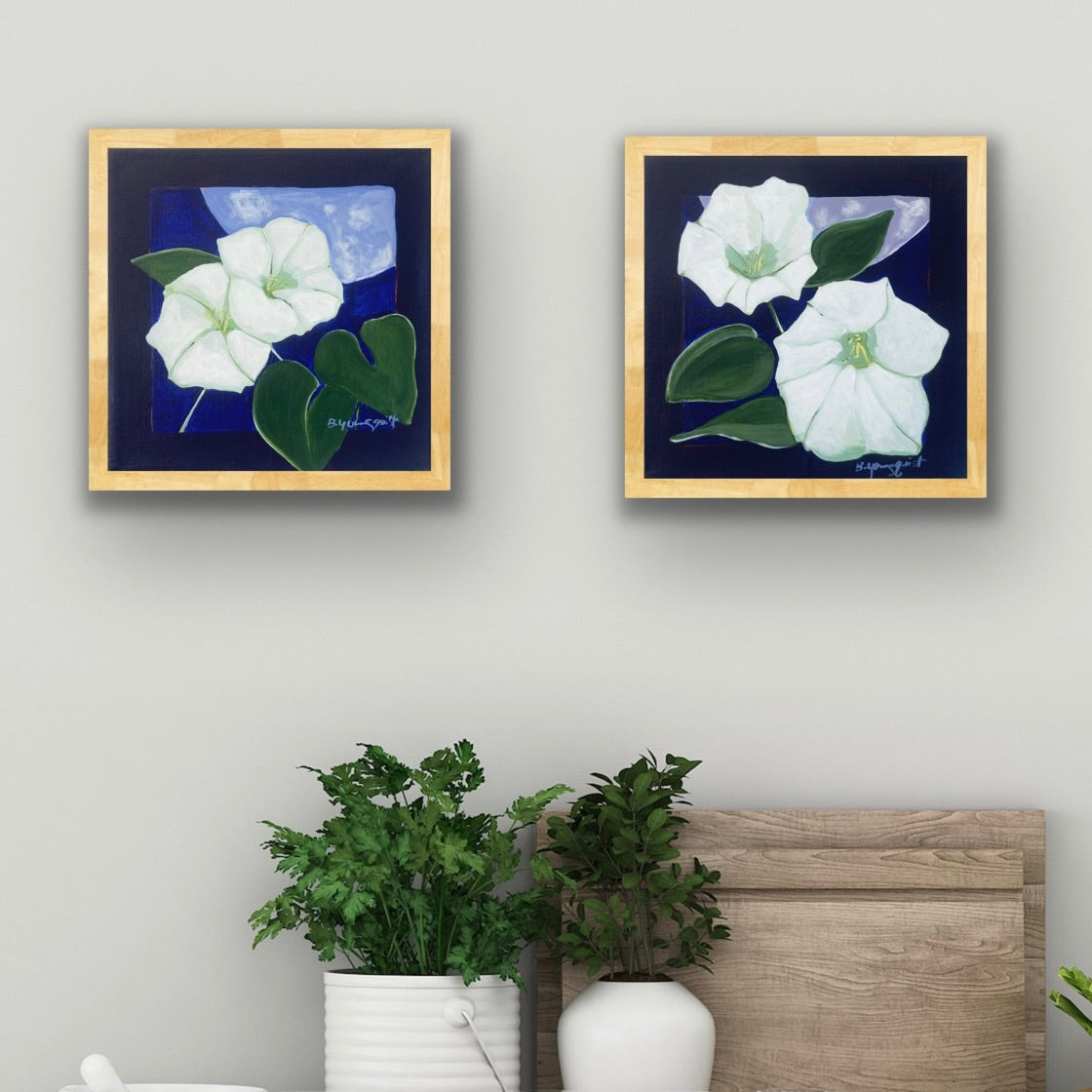 Quiet Light Moonflower Painting