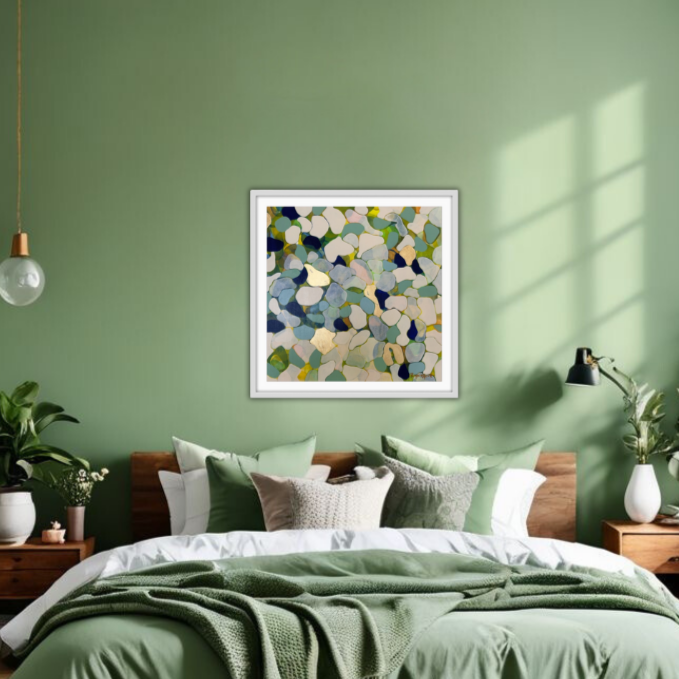 Giclee fine art abstract print on paper for interior design and home decor.