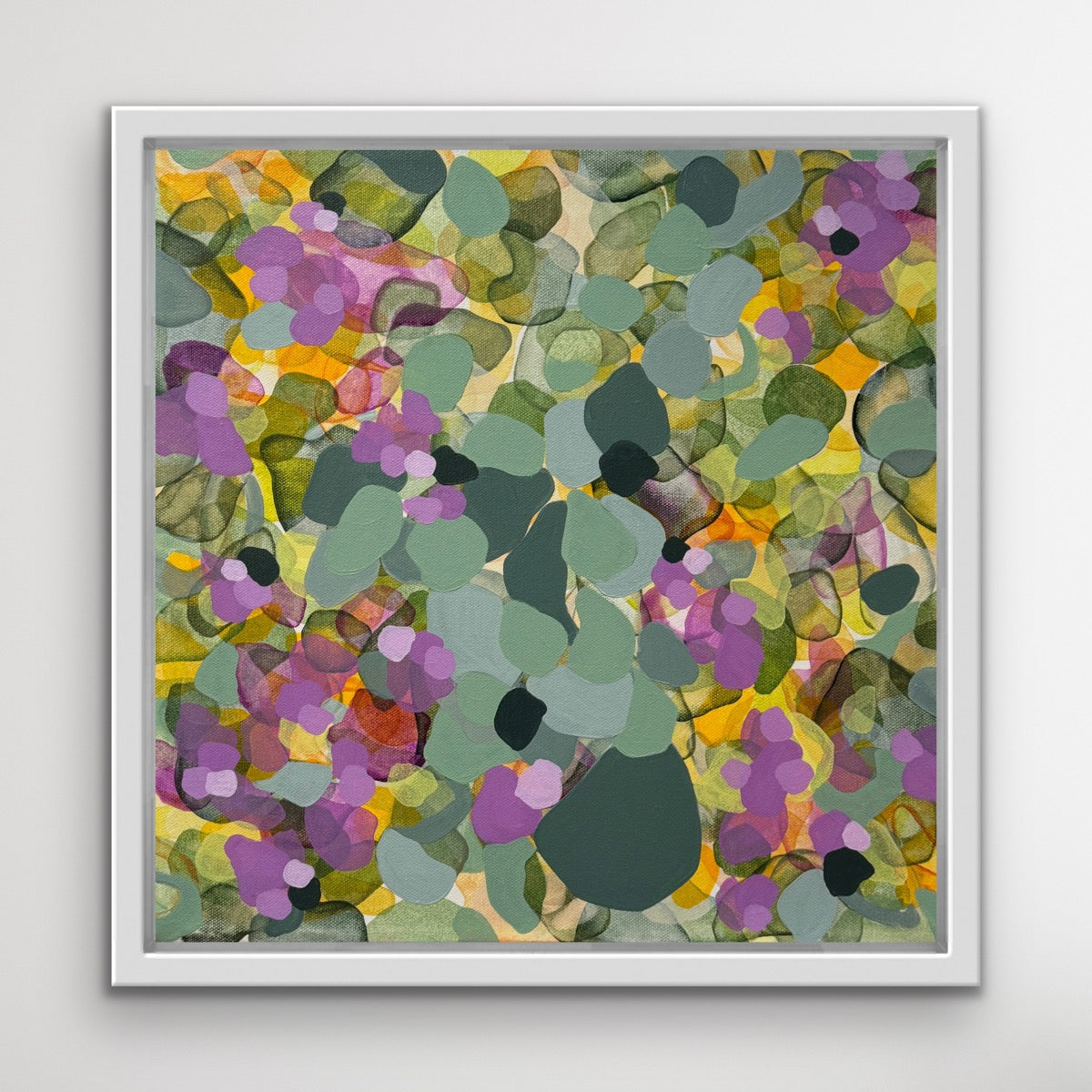 Abstract- framed -purple- painting.- B. Youngquist Art