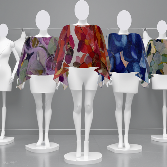 Luxury artwear soft knit shawl in an exlusive line of artworks by B.Youngquist Art