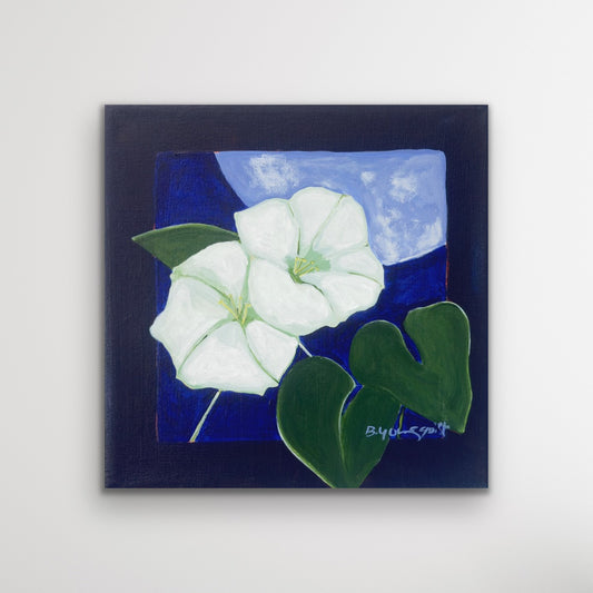 Quiet Opening Moonflower Painting