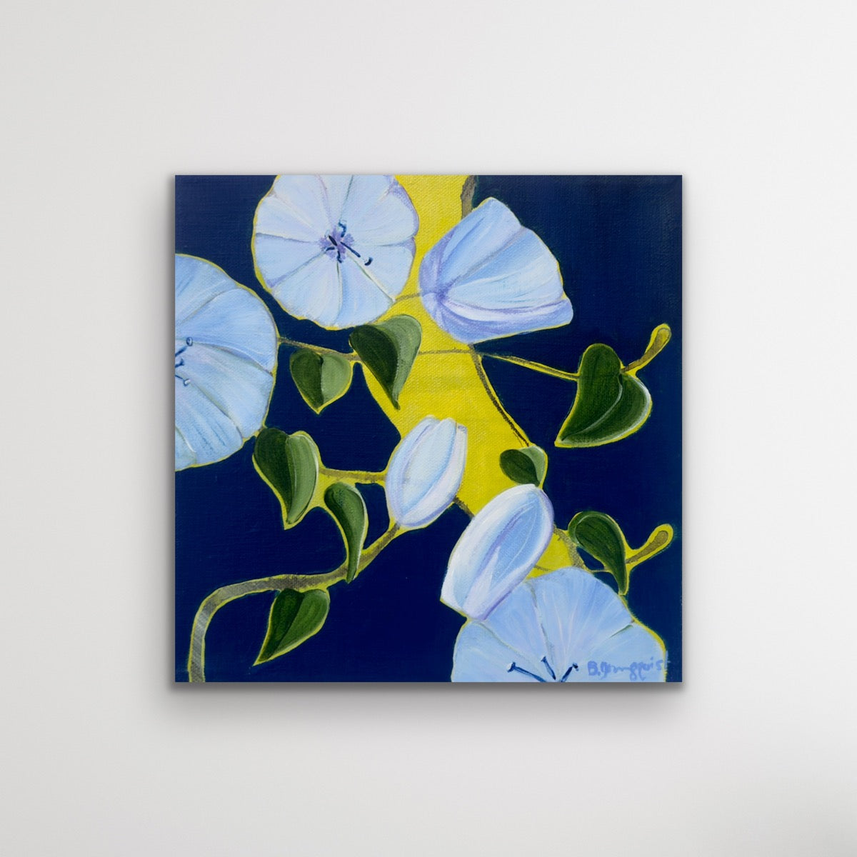 Night Bloom Abstract Moonflower Painting