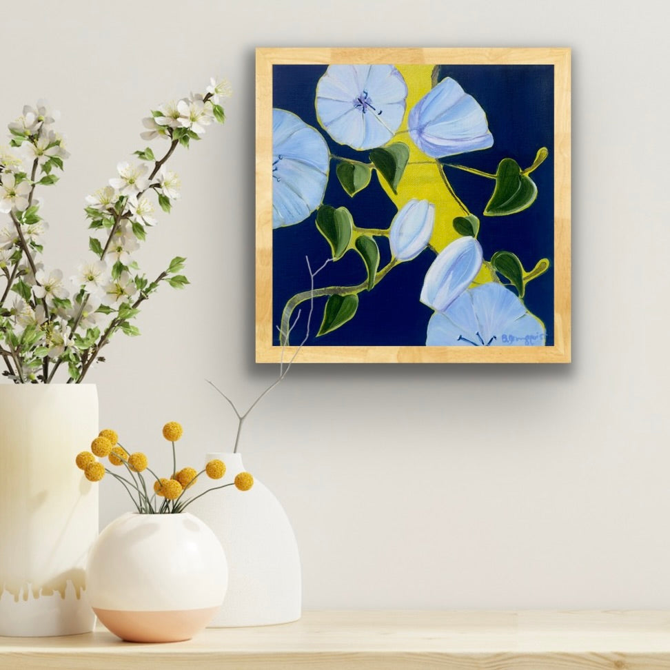 Night Bloom Abstract Moonflower Painting