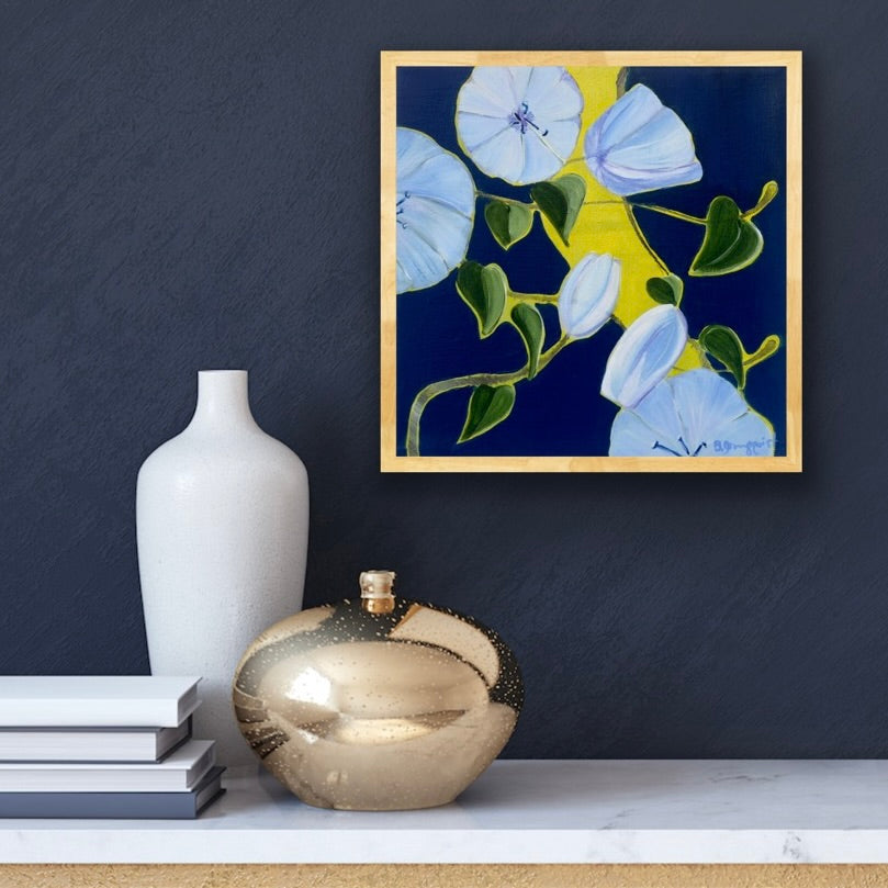 Night Bloom Abstract Moonflower Painting