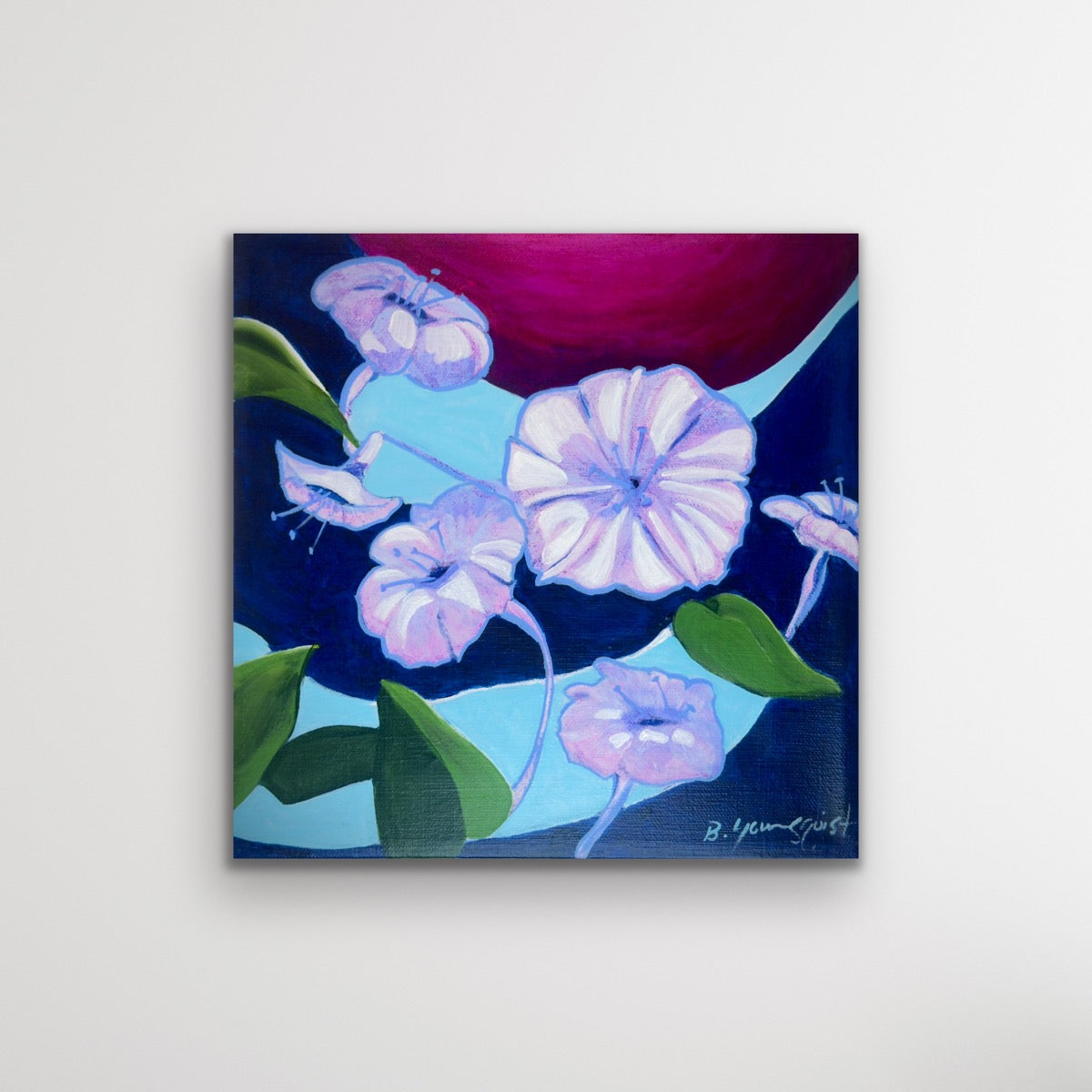 Lunar Bloom Symbolic Abstract Painting