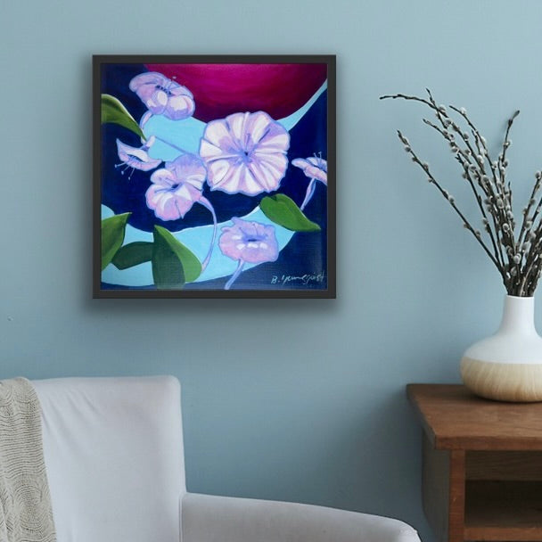 Lunar Bloom Symbolic Abstract Painting