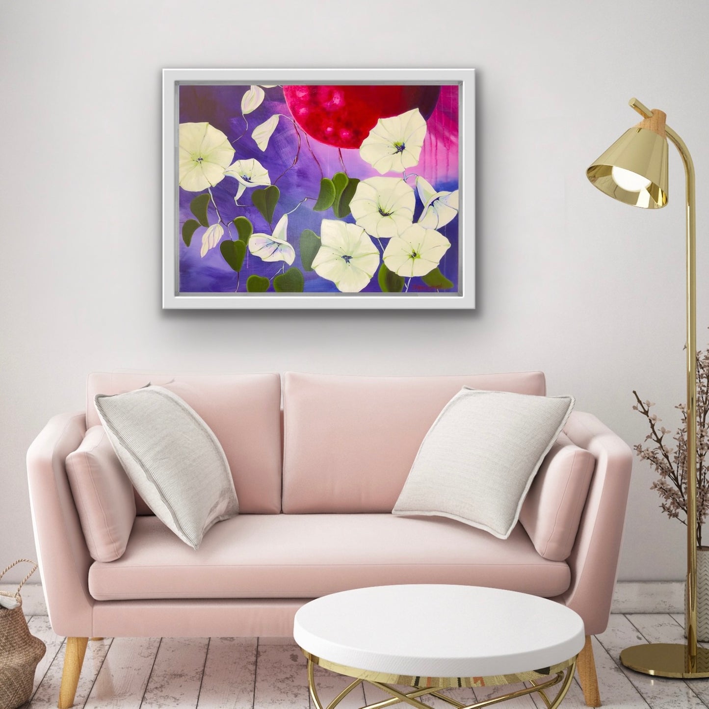 Discover the Moonflower series-sumbolic abstract paintings of luminous light blooms and moonlight exploring intuition,shadow, and light.